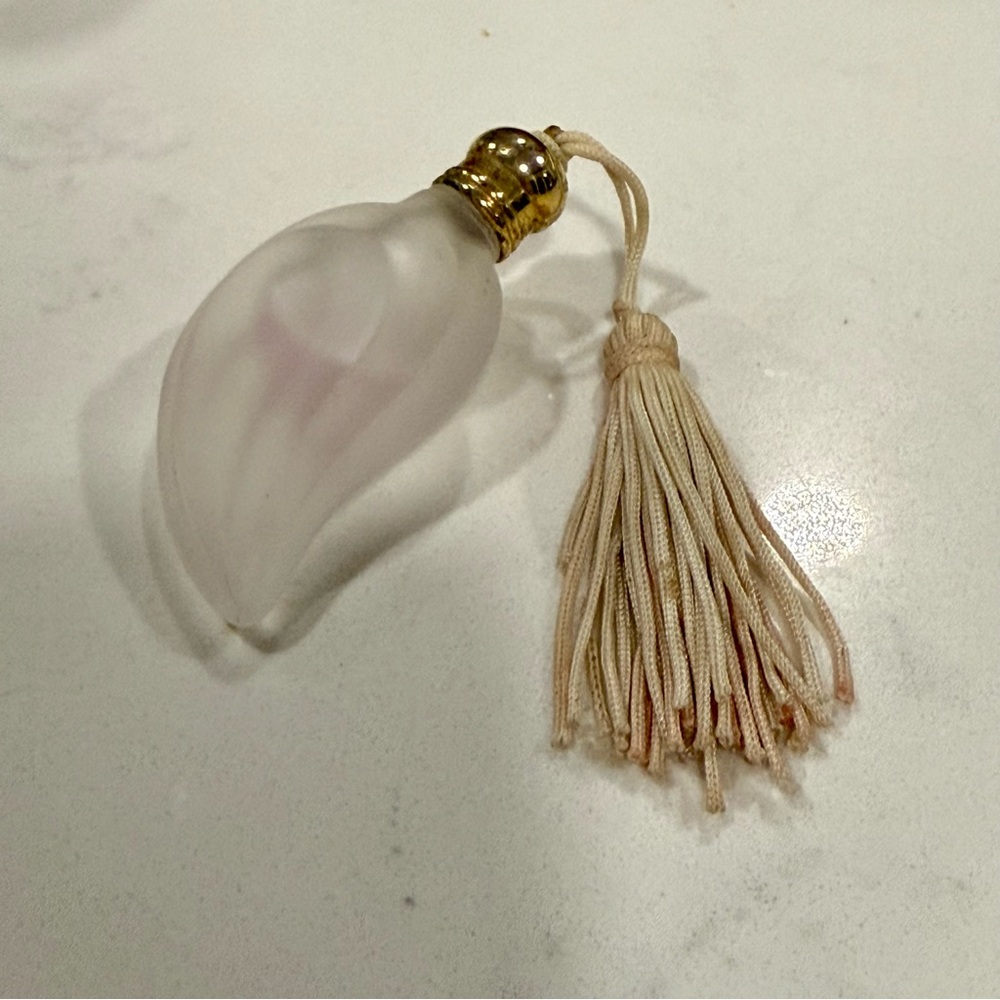 Vintage Frosted Glass Purse Size Lay Down Refillable Perfume Bottle